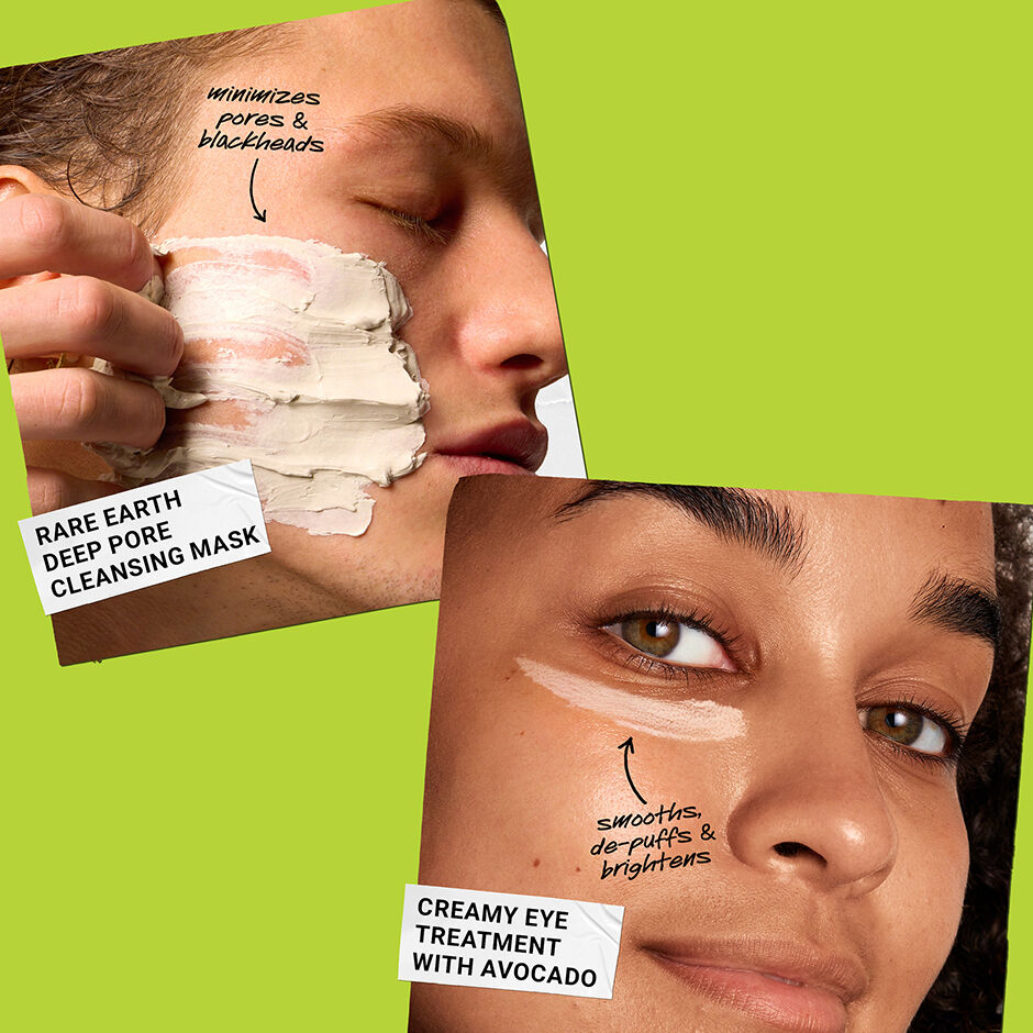 product swipe on models face 