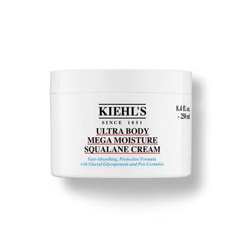 Jar of Kiehl’s Ultra Body Mega Moisture Squalane Cream – 8.4 fl oz/250 ml size