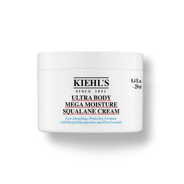 Jar of Kiehl’s Ultra Body Mega Moisture Squalane Cream – 8.4 fl oz/250 ml size