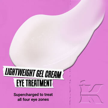 eye cream texture swipe. lightweight gel cream eye treatment supercharged to treat all four eye zones.