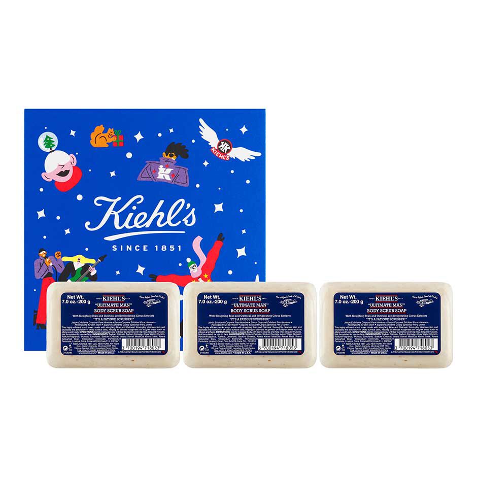 Kiehls Ultimate Man Scrub Soap Bar Trio Soap Gift Set 35$