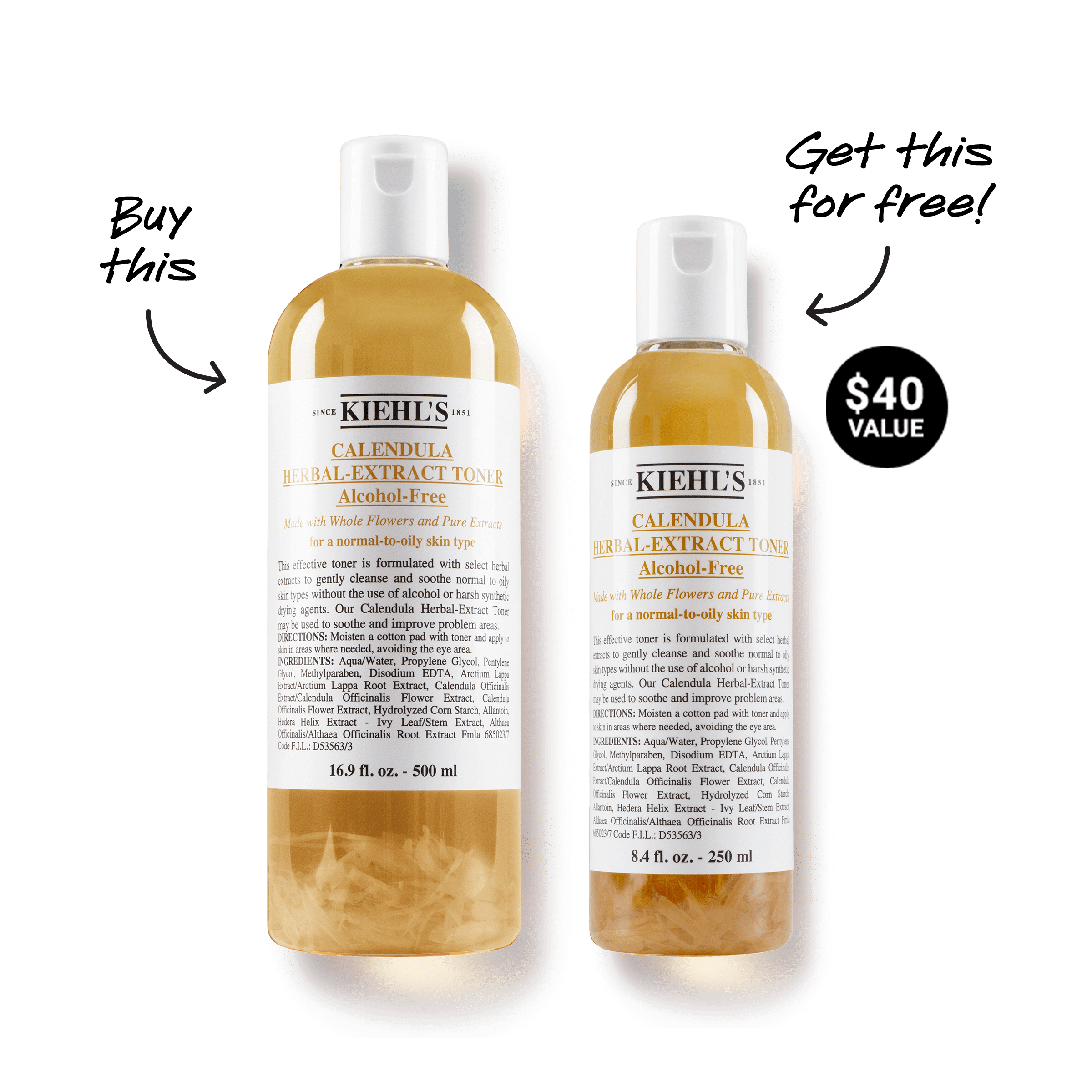 Kiehl's Calendula Herbal-Extract Toner 500ml + Free 250ml