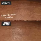 Before and after image of forehead. Visibly Reduces Wrinkles 