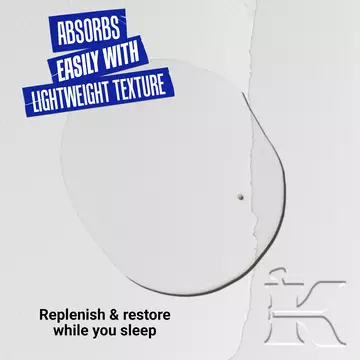 drop of oil- absorbs easily with lightweight texture. Replenish & restore while you sleep.
