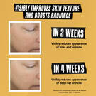 before & after of cheek: visibly improves skin texture and boots radiance in 2 weeks. 