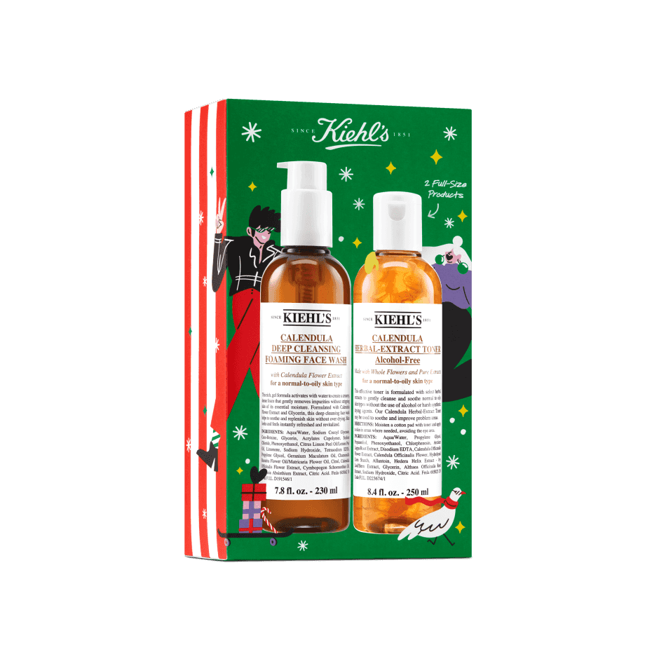 Kiehls Calendula Cleanser Toner Duo Skincare Gift Set 50$