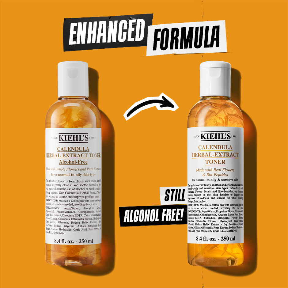 化粧水・ローション・トナー Kiehl's Calendula Herbal Extract Toner Calendula Herbal-Extract Alcohol-Free Toner 500ml + Clearly