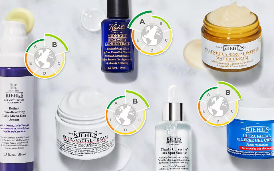 Kiehl's products with environmental impact scores