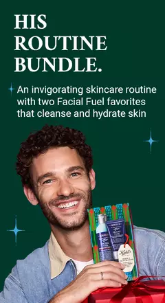 A two-step Facial Fuel routine to cleanse and hydrate men’s skin.