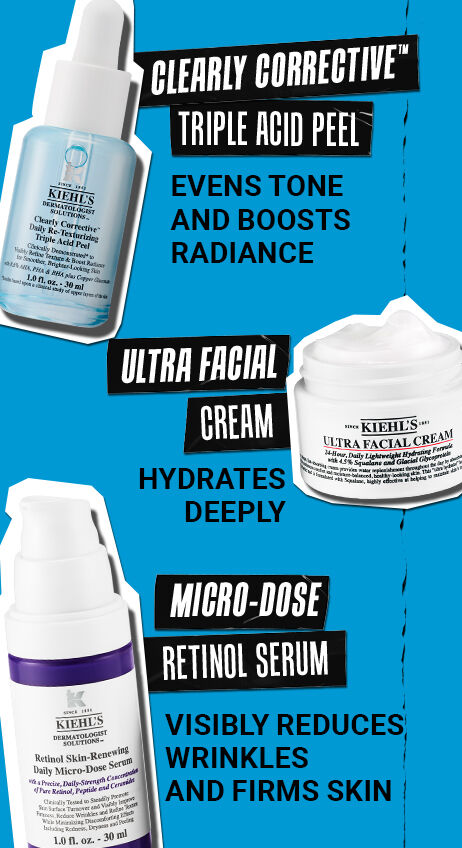 CLEARLY CORRECTIVE TRIPLE ACID PEEL, MICRO-DOSE RETINOL SERUM, ULTRA FACIAL CREAM