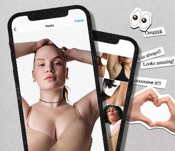 Collage of images on phones and complimentary text