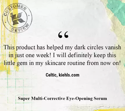 This product has helped my dark circles vanish in just one week! I will definitely keep this little gem in my skincare routine from now on! —Celtic, kiehls.com