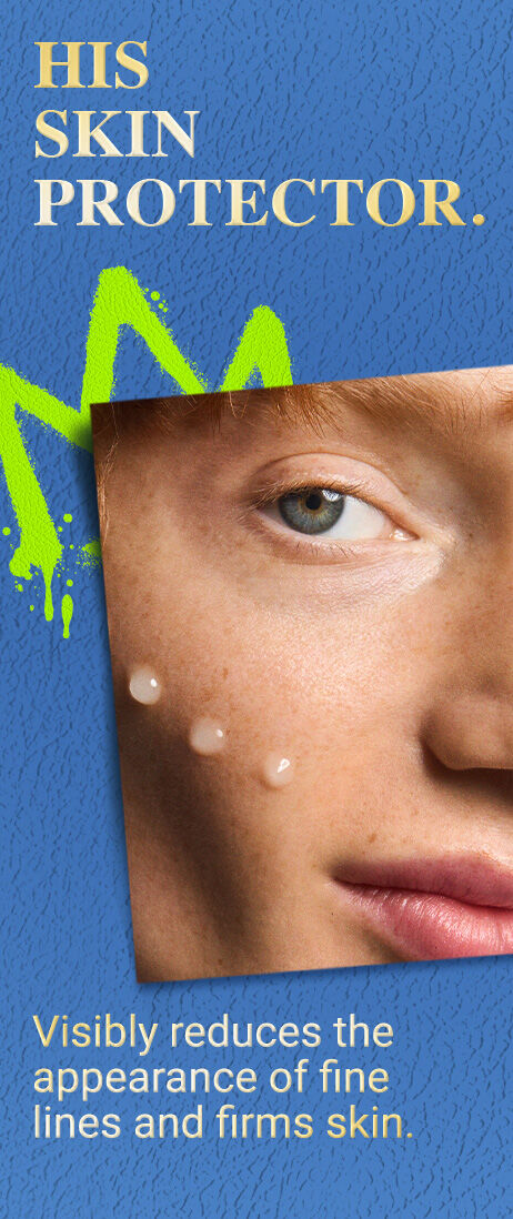 HIS SKIN PROTECTOR. Visibly reduces the appearance of fine lines and firms skin.