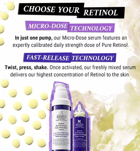 Our micro-dose retinol is gentle yet effective, our fast release retinol is our highest concentration of retinol.