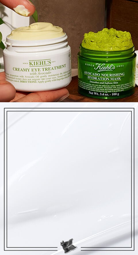 A product shot of Avocado Eye Cream and Avocado Nourishing Hydration Mask