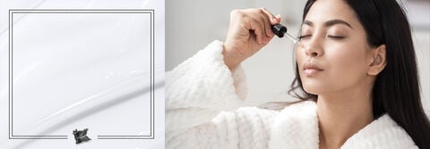 A person putting a serum on their face