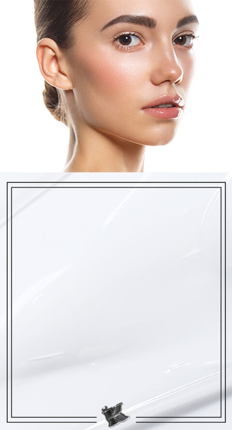 A woman with slim jawline and close up of her face