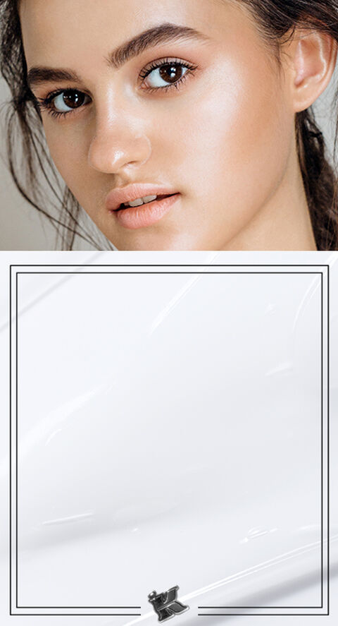 A woman with glass skin