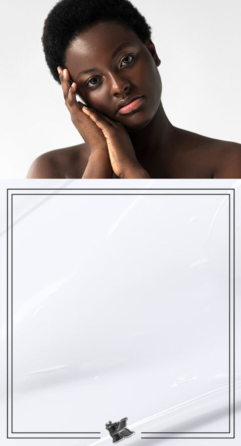 An up-close photo of someone's face and hands
