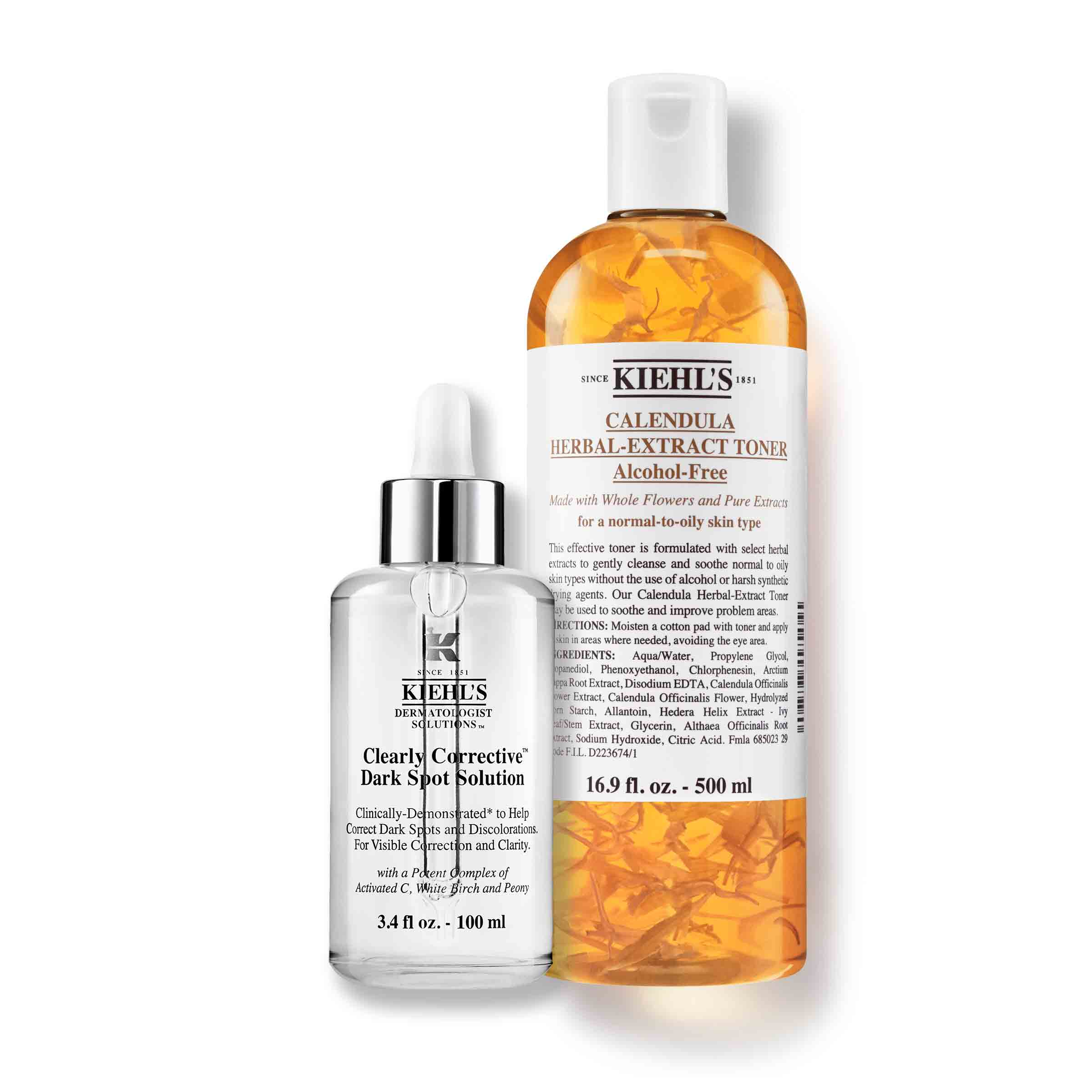 Milestone Fortov rille Calendula Herbal-Extract Alcohol-Free Toner 500ml + Clearly Corrective Dark  Spot Solution 100ml